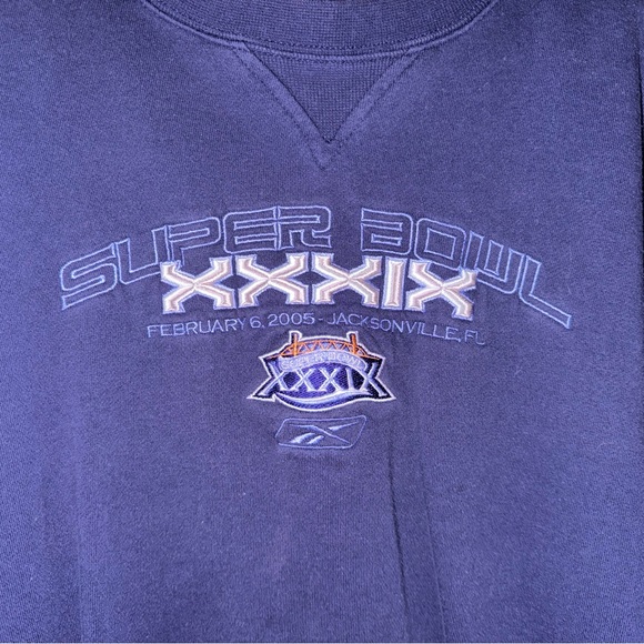 Super Bowl XXXIX Embroidered REEBOK Crewneck - Picture 2 of 3